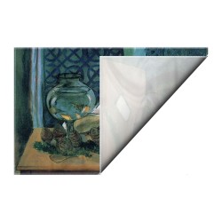 کادوپیچ پارچه‌ ای طرح زنی پشت تنگ ماهی از ماتیس