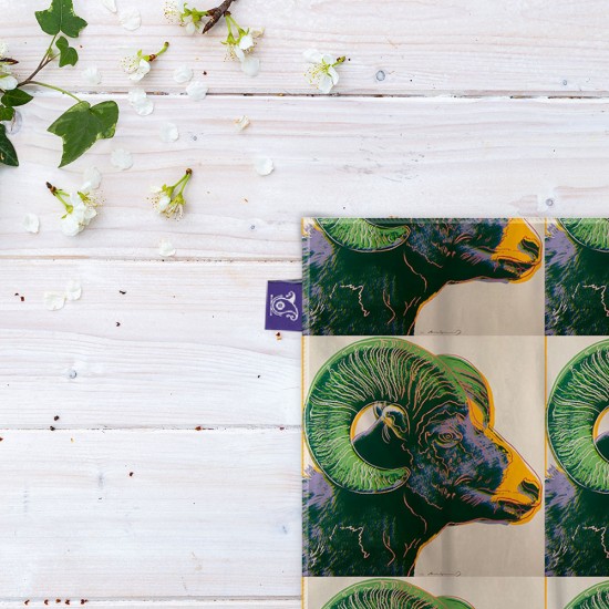 کادوپیچ پارچه‌ ای طرح قوچ شاخ بزرگ از وارهول