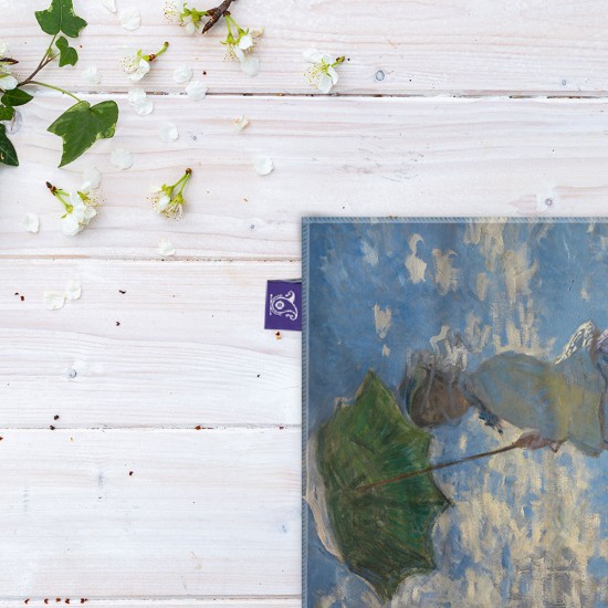 کادوپیچ پارچه‌ ای طرح زنی با یک چتر آفتابی از مونه