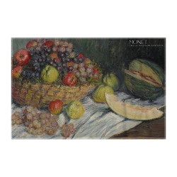 کادوپیچ پارچه‌ ای طرح طبیعت بی جان با خربزه شیرین از مونه