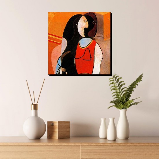 تابلو شاسی طرح زن نشسته از پیکاسو