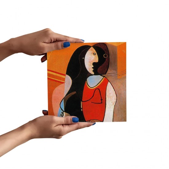 تابلو شاسی طرح زن نشسته از پیکاسو