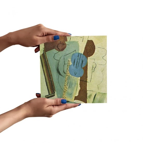 تابلو شاسی طرح زن با گیتار از پیکاسو