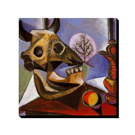 تابلو شاسی طرح طبیعت بی جان با جمجمه گاو از پیکاسو
