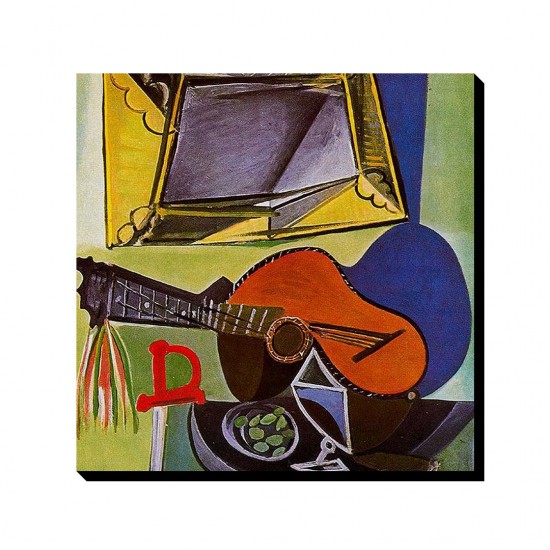 تابلو شاسی طرح طبیعت بی جان با گیتار از پیکاسو
