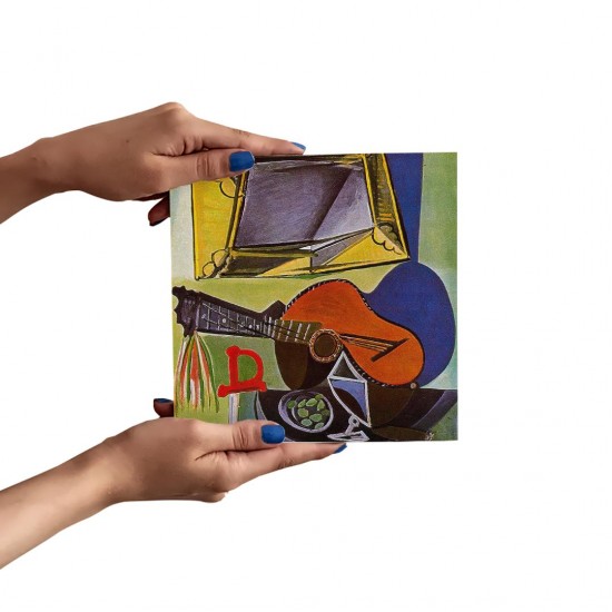 تابلو شاسی طرح طبیعت بی جان با گیتار از پیکاسو