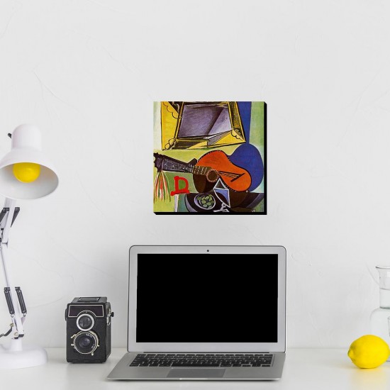 تابلو شاسی طرح طبیعت بی جان با گیتار از پیکاسو