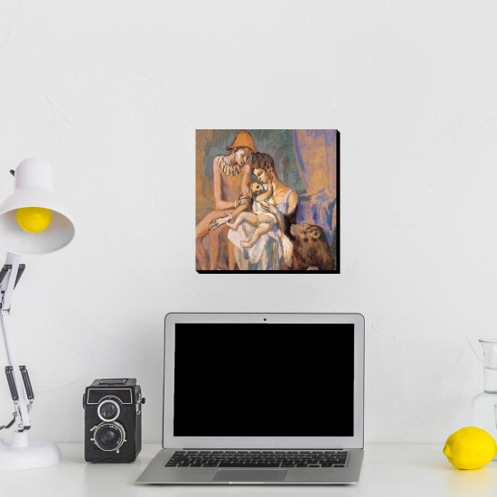 تابلو شاسی طرح خانواده آکروبات ها با میمون از پیکاسو