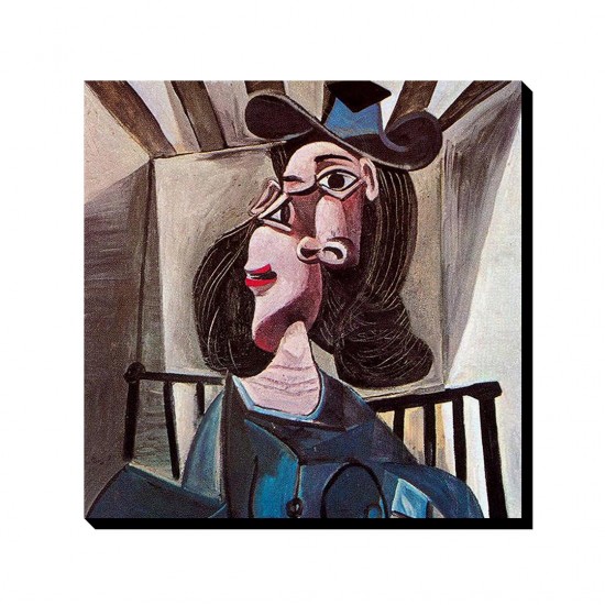 تابلو شاسی طرح دختر روی صندلی از پیکاسو