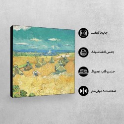 تابلو شاسی طرح مزرعه گندم و دروگر از ونگوگ