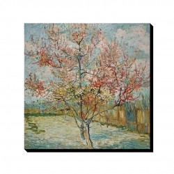 تابلو شاسی طرح درخت های صورتی هلو از ونگوگ