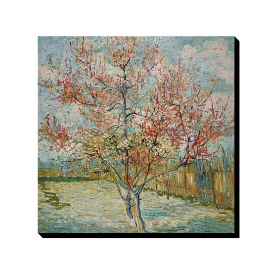 تابلو شاسی طرح درخت های صورتی هلو از ونگوگ