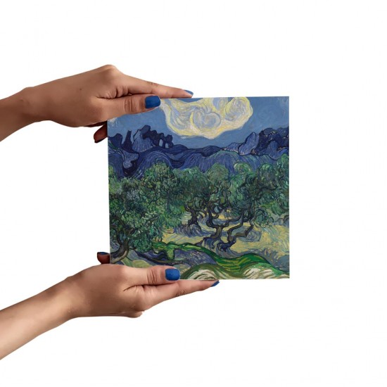 تابلو شاسی طرح درخت های زیتون از ونگوگ