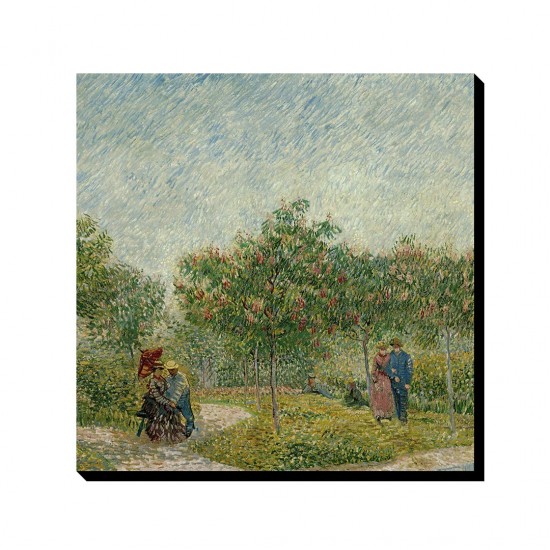 تابلو شاسی طرح باغ با زوج ها از ونگوگ