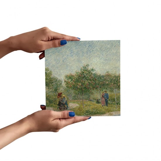 تابلو شاسی طرح باغ با زوج ها از ونگوگ