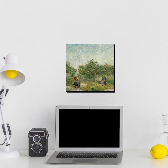 تابلو شاسی طرح باغ با زوج ها از ونگوگ