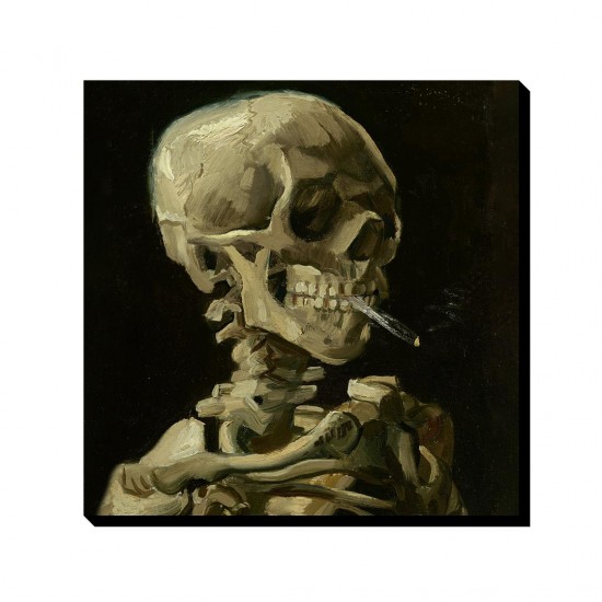 تابلو شاسی طرح اسکلت با سیگار روشن از ونگوگ