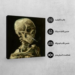 تابلو شاسی طرح اسکلت با سیگار روشن از ونگوگ