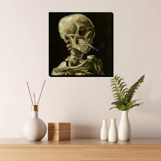 تابلو شاسی طرح اسکلت با سیگار روشن از ونگوگ