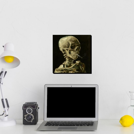 تابلو شاسی طرح اسکلت با سیگار روشن از ونگوگ