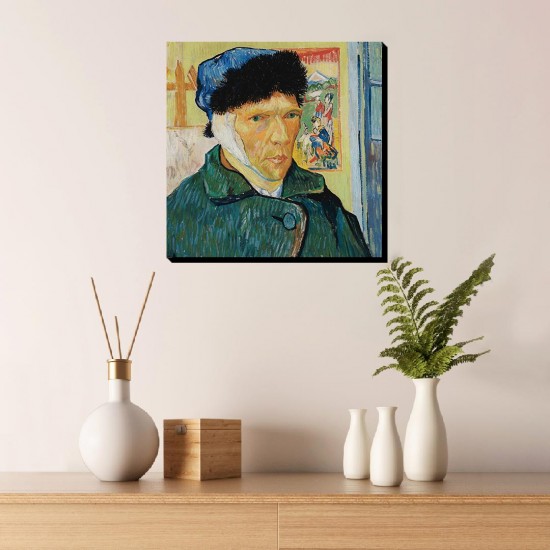 تابلو شاسی طرح خودنگار با گوش بانداژ شده از ونگوگ