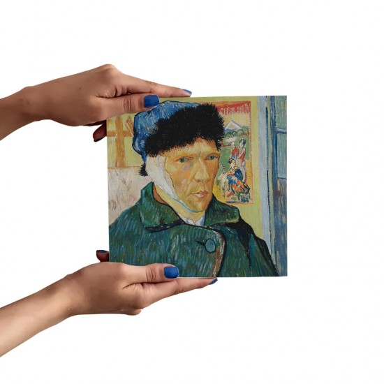 تابلو شاسی طرح خودنگار با گوش بانداژ شده از ونگوگ