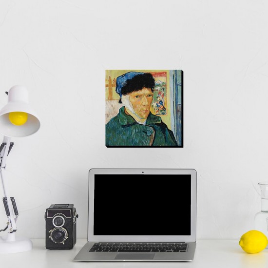 تابلو شاسی طرح خودنگار با گوش بانداژ شده از ونگوگ