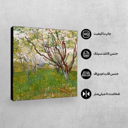 تابلو شاسی طرح شکوفه دهی باغ میوه از ونگوگ