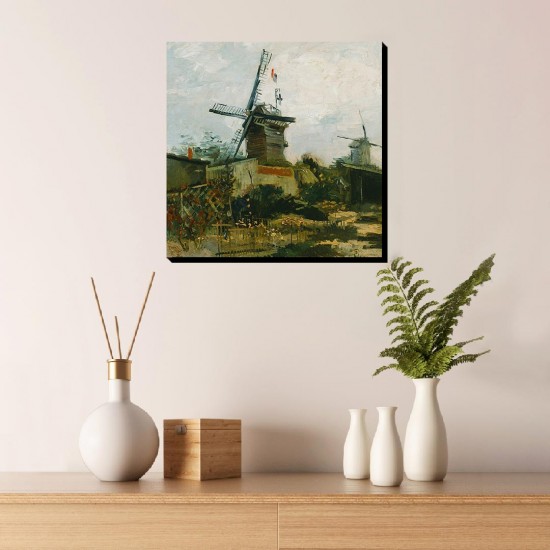 تابلو شاسی طرح آسیاب های بادی در مون‌مارتر از ونگوگ