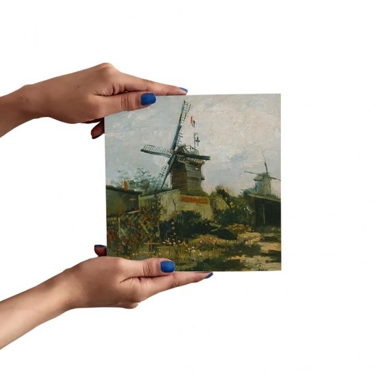 تابلو شاسی طرح آسیاب های بادی در مون‌مارتر از ونگوگ