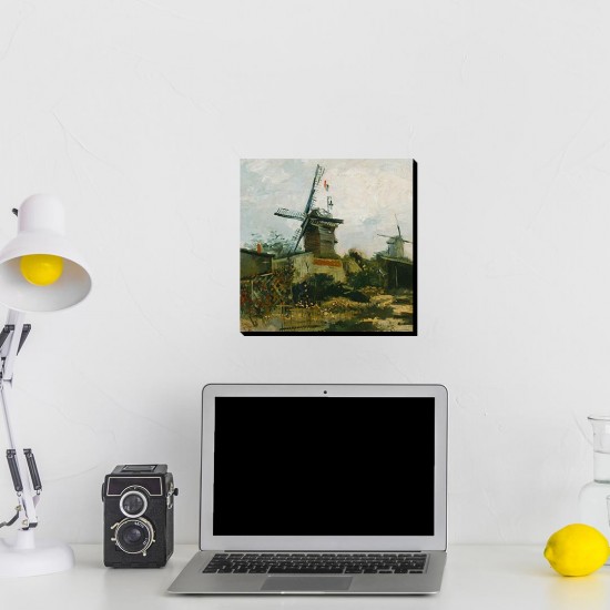 تابلو شاسی طرح آسیاب های بادی در مون‌مارتر از ونگوگ