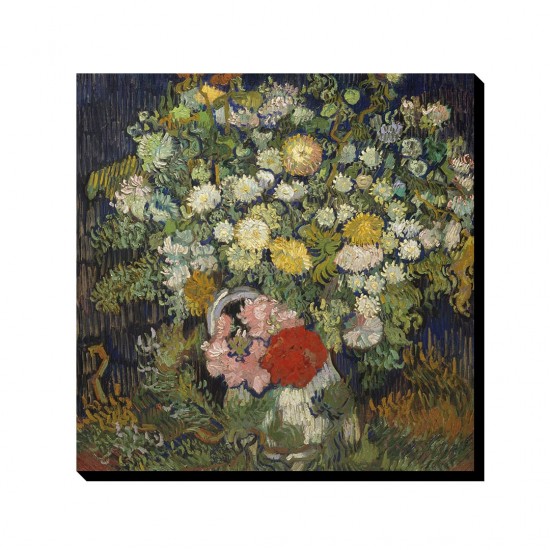 تابلو شاسی طرح دسته گلی در گلدان از ونگوگ