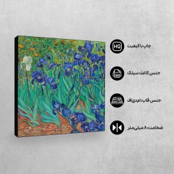 تابلو شاسی طرح زنبق ها از روبرو از ونگوگ