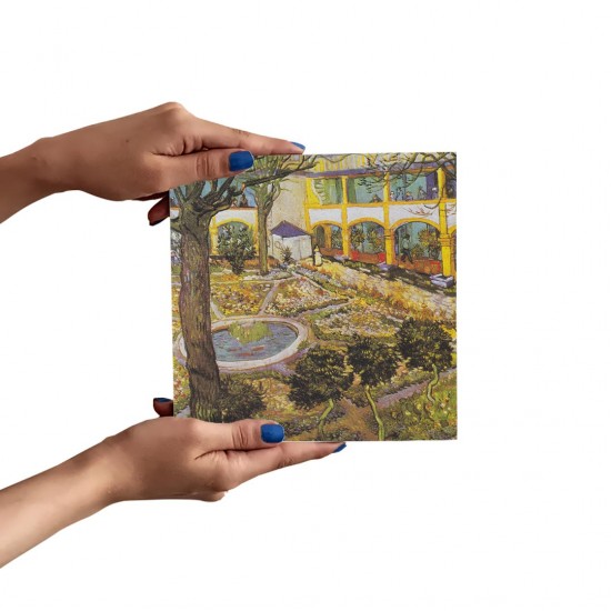 تابلو شاسی طرح باغ بیمارستانی در آرلس از ونگوگ