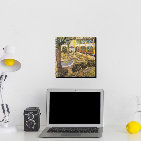 تابلو شاسی طرح باغ بیمارستانی در آرلس از ونگوگ