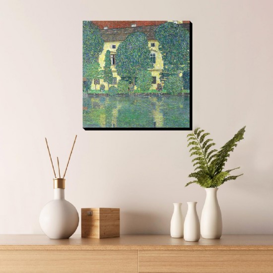 تابلو شاسی طرح اتاق قلعه ای روی دریاچه از کلیمت