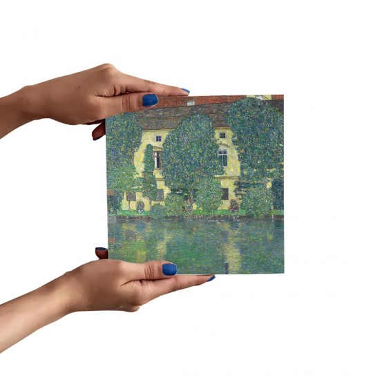 تابلو شاسی طرح اتاق قلعه ای روی دریاچه از کلیمت