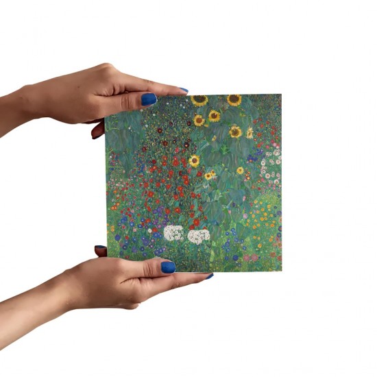 تابلو شاسی طرح باغ گل های آفتابگردان از کلیمت
