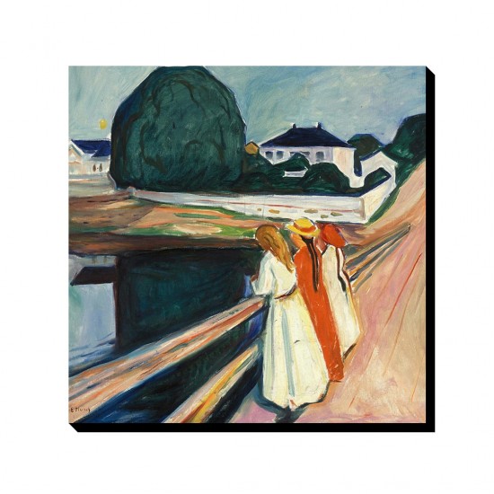 تابلو شاسی طرح دختر های روی پل از ادوارد مونک