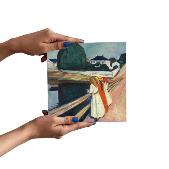 تابلو شاسی طرح دختر های روی پل از ادوارد مونک