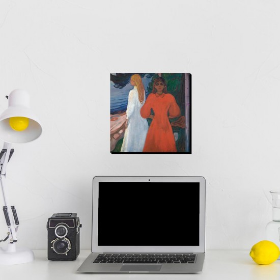 تابلو شاسی طرح سفید و قرمز از ادوارد مونک