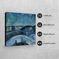 تابلو شاسی طرح شب ستاره ای از ادوارد مونک