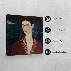 تابلو شاسی طرح خودنگار با لباس مخمل از فریدا