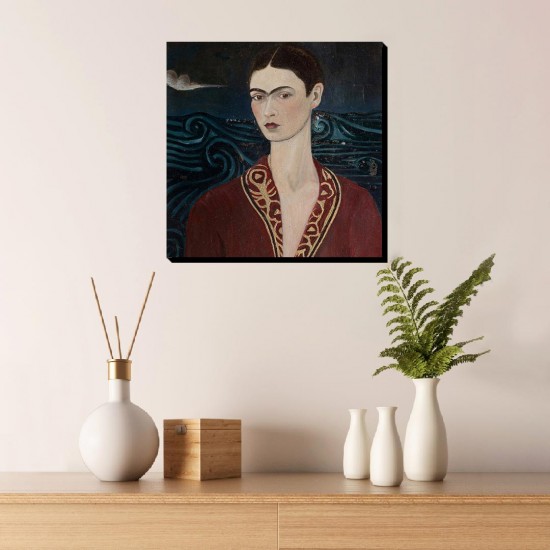 تابلو شاسی طرح خودنگار با لباس مخمل از فریدا