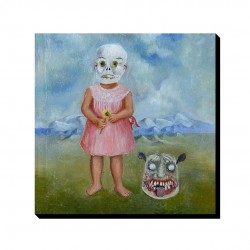 تابلو شاسی طرح دختربچه با ماسک مرگ از فریدا