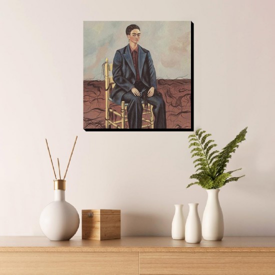 تابلو شاسی طرح خودنگار با مو های کوتاه شده از فریدا