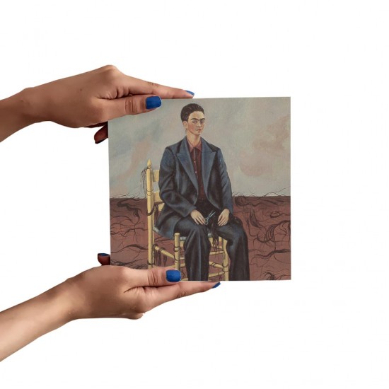 تابلو شاسی طرح خودنگار با مو های کوتاه شده از فریدا