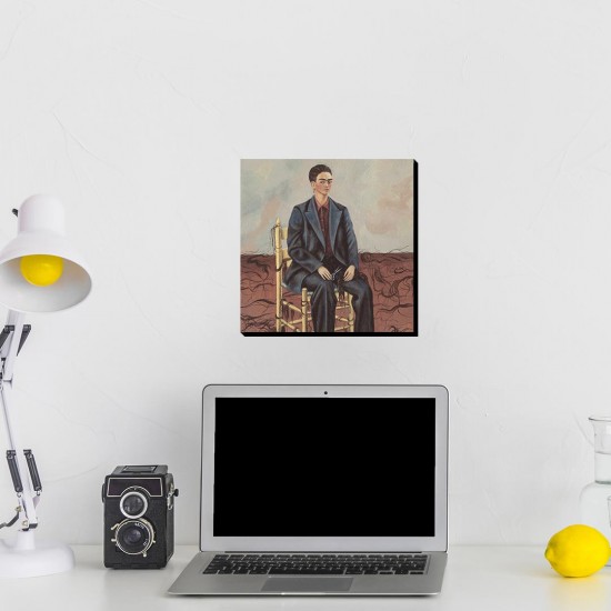 تابلو شاسی طرح خودنگار با مو های کوتاه شده از فریدا