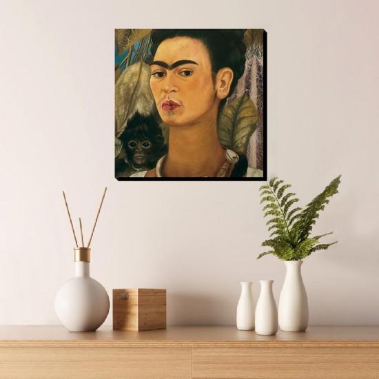 تابلو شاسی طرح خودنگار با یک میمون از فریدا