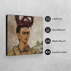 تابلو شاسی طرح خودنگار با موی بافته شده از فریدا